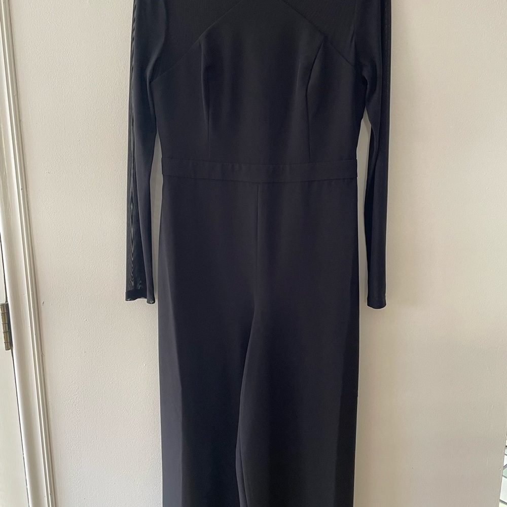 Elegant Black Long Sleeve Jumpsuit with wide legs
